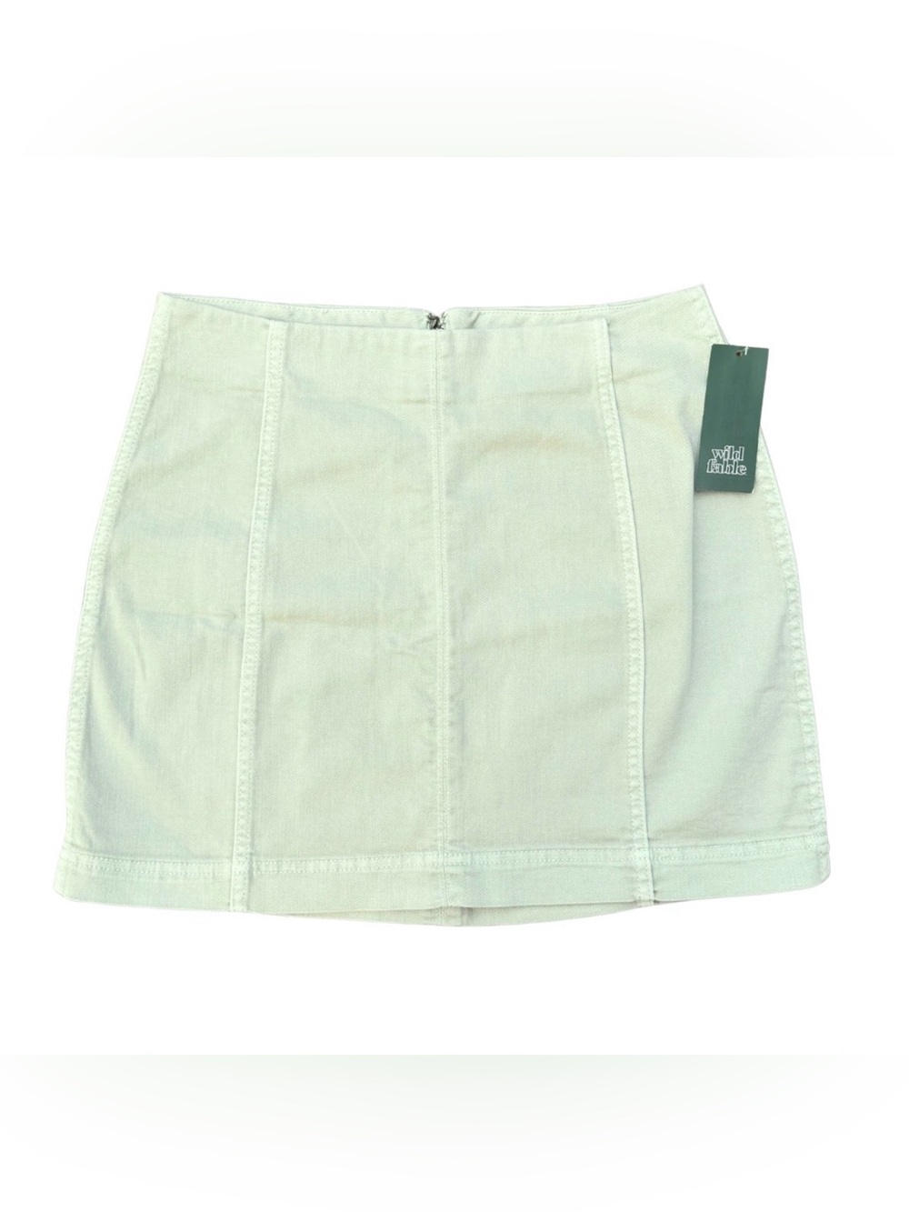 Wild Fable Mini Skirt Green Women’s 10 Wrap Front Stretch Denim NWT